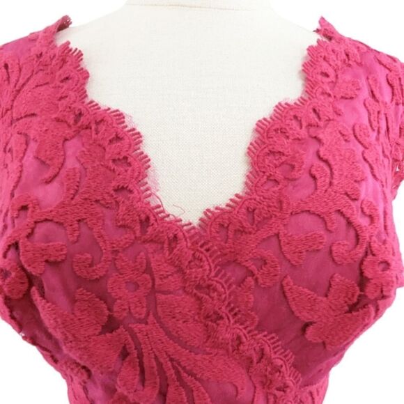 Tadashi Shoji fuschia lace dress size 6 - Picture 10 of 15